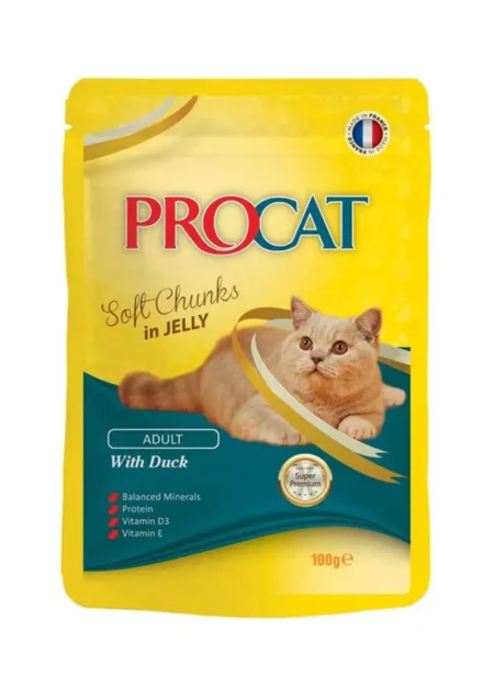 Procat pouch With duck Chunks in Jelly 100g