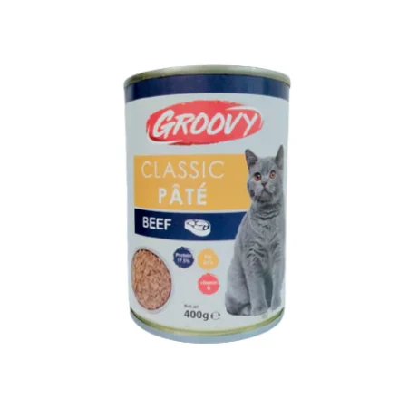 Groovy Classic Pate Adult Cat Wet Food beef Cans 400 g