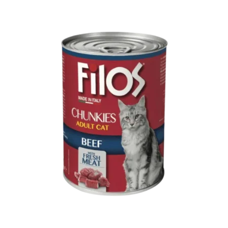 Filos Chunks Beef Wet Cat Food 405g