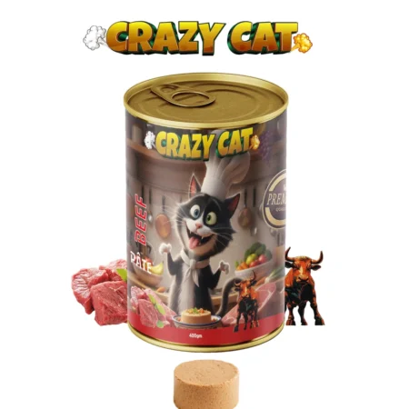 Crazy Cat Patè Cat Wet Food with Beef 400G