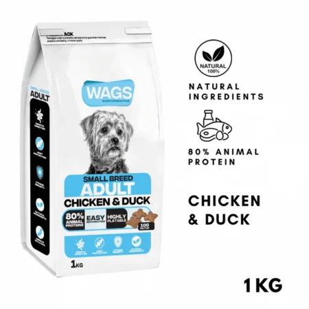 Wags Dry Food For Small Breed Adult With Chicken And Duck 1kg